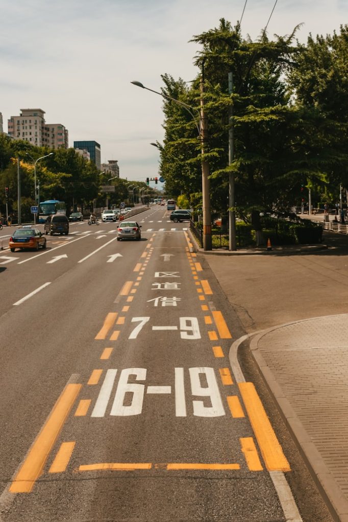A marked bus route